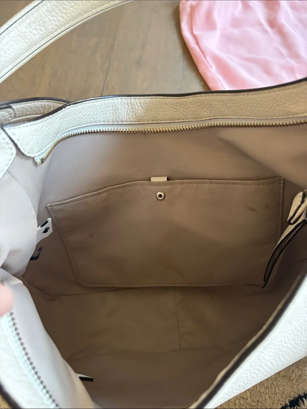 kate spade Cream Shoulder Bag with Brown Trim